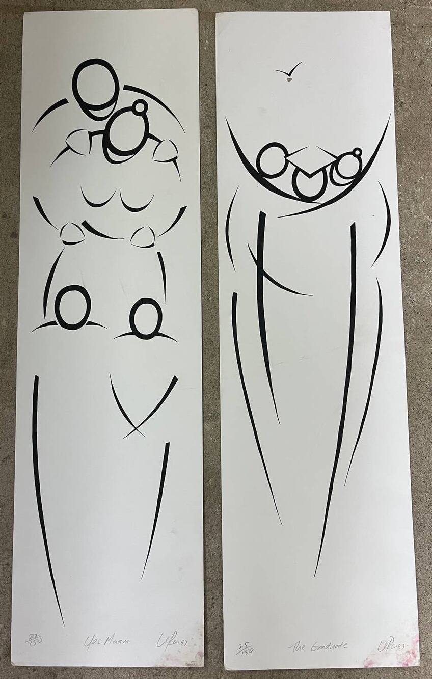 Vintage Limited Edition Print series signe, "Yes Maam" "The Graduate" - Lot of 2